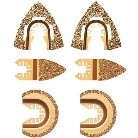 6 x oszillierende Diamant-Hartmetall-Sägeblätter, dreieckig, halbkreisförmig, universelle Hartmetall-Sägeblätter für Kombinationssägen