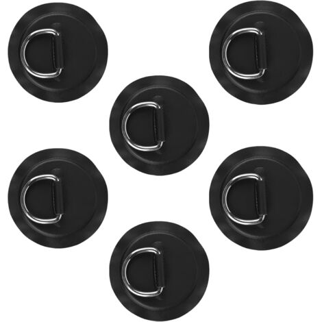 6 x Patch d'Anneau de D en Acier Inoxydable, D-Ring PVC Patch Pad Rond pour Bateau Gonflable, Radeau, Dériveur, Kayak, Canoë, Sup, sans Colle Incluse