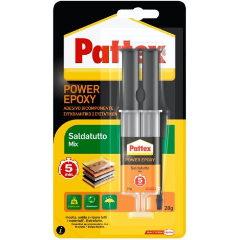 6 x PATTEX POWER EPOXY SALDATUTTO MIX SIRINGA  28 G