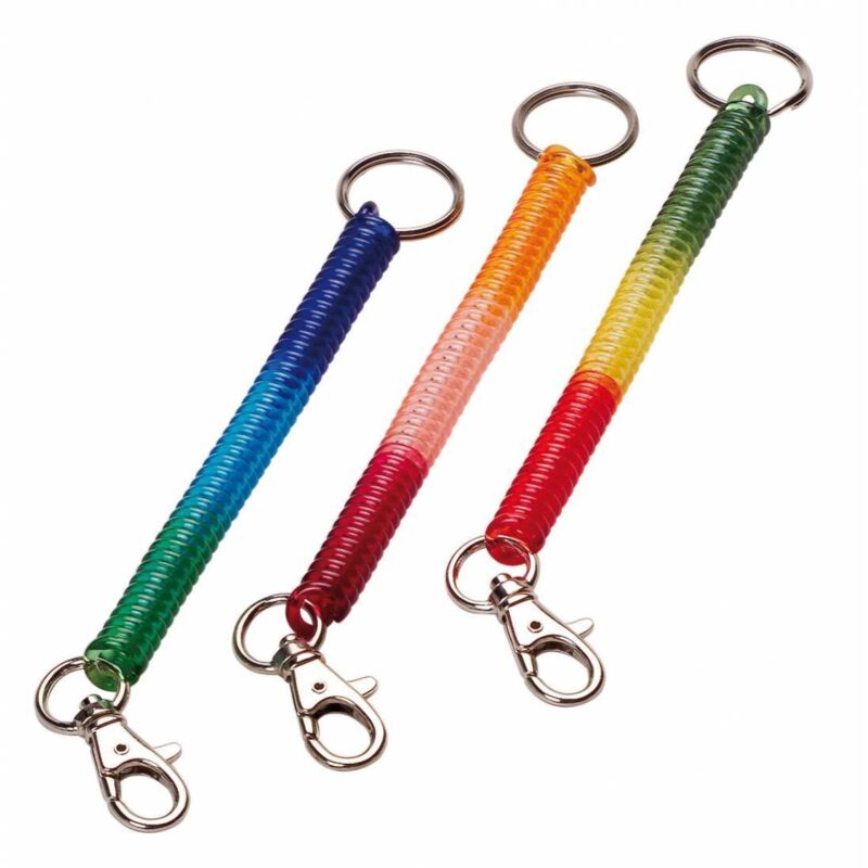 6 x porte-clés en spirale extensible pl