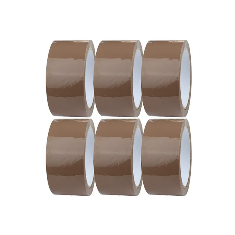 Ahlsen - 6 x Rouleau de Ruban Adhésif Marron 44mm x 100m Ruban Adhésif d'emballage pour des Boîtes, des Envois, Déménagement Ruban Adhésif