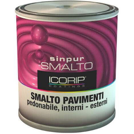 6 x SMALTO SINPUR ROSSO P/PAVIMENTO 0,750 L