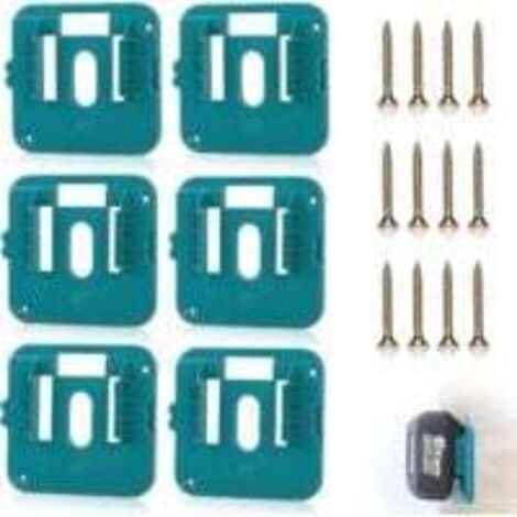 6 x Support de Batterie Makita18V avec 12 Vis, Compatible avec Makita BL1860 BL1850 BL1840 BL1830, Bleu(Pas de Batterie)