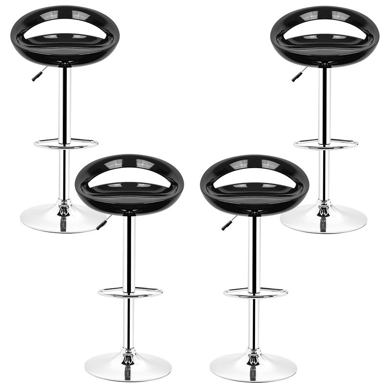 

4 x Taburetes de Bar ABS, Silla de Bar Reposapiés Giratorio de 360°,Ajustable en Altura|Negro |