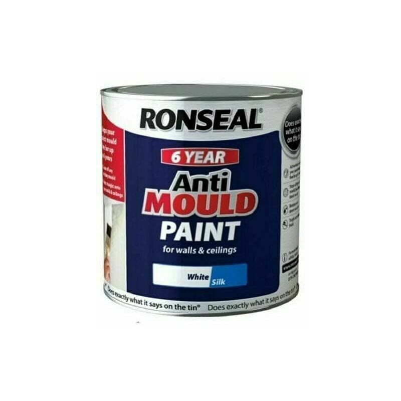 Ronseal - 36625 6 Year Anti Mould Paint White Silk 750ml RSLAMPWS750