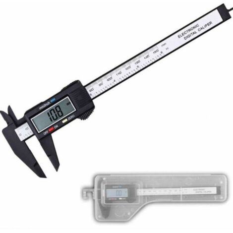 6-Zoll/150-mm-LCD-Digitalmessschieber, elektronisches Messgerät, Nonius-Mikrometer, Schwarz