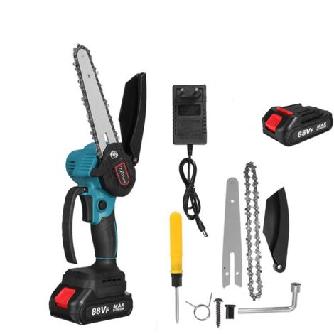 Akku-Kettensäge 6 Zoll – Mit 2x 6000mAh Akkus, Einhändig Bedienbar, Für Garten & Holz