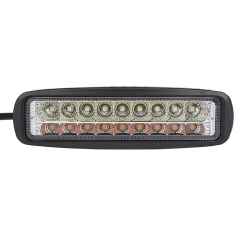 6 Zoll 18 W wasserdichter Nebelscheinwerfer weiß + gelb LED-Arbeitslichtleiste für Offroad-Bootstraktor-LKW