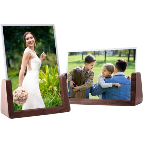 6-Zoll-Fotorahmen, 2er-Set, Holz und Acrylglas, Tischfotorahmen, Wohndekoration
