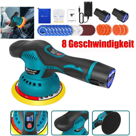 6 Zoll Poliermaschine Polierer Maschine Poliergerät Schleifmaschine Auto 2x Akku