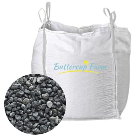 60-100mm Black round and oval Pebbles - Premium Aggregate Bulk Bag - 850 kilos