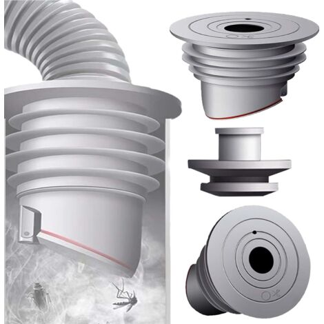 60-65mm Gris Joint de Tuyau de Machine à Lave WISIRENT, Joint de Tuyau de Vidange Déodorant d'Étanchéité pour Tuyau d'Égout, Vidange Laveuse Bouchon d'Étanchéité d'Évacuation