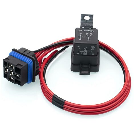 60/80 Ampere 12 Volt wasserdichtes Kfz-Relais mit Pigtail 5-polige robuste 12-AWG-Relais für Boote