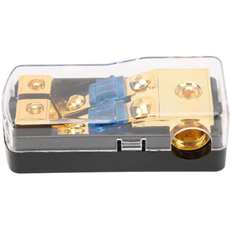 60-A-Stromverteilerblock – Auto-Audio-Splitter, 1 Eingang, 2 Ausgänge, mit Sicherungshalter und Kupfererdung