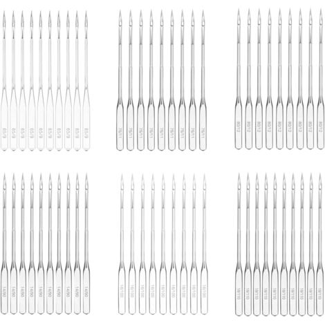 60 Aiguille machine à coudre, 6 tailles 65/9 à 110/18, universelle, fer, pour tissu fin à épais, domestique