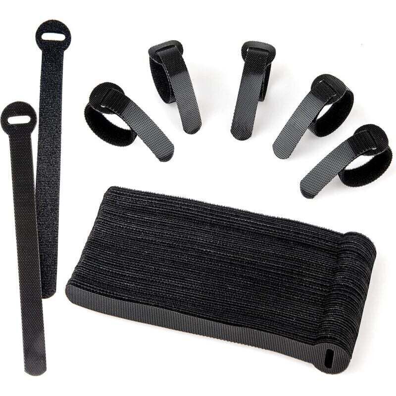 60 attaches câble réutilisables noires - pour PC , TV , bureau , organisation cordons