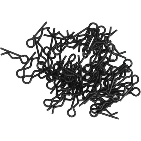 60 attaches de carrosserie noires 17mm pour voitures RC 1/16 1/18, clips universels faciles à monter et démonter, lot de 60 pièces