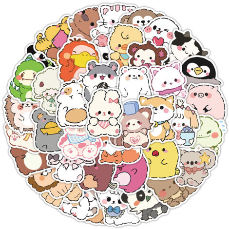60 autocollants graffiti originaux représentant de mignons petits animaux
