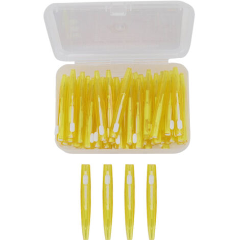 60 Brossettes Interdentaires Fines pour Appareil Dentaire - Nettoyant Orthodontique Pratique avec Manche PP pour Adultes et Enfants - Jaune