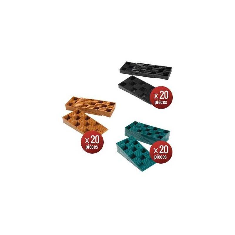 Sud Bois - 60 Cales crantées de 10 à 30 mm pour Terrasse Bois