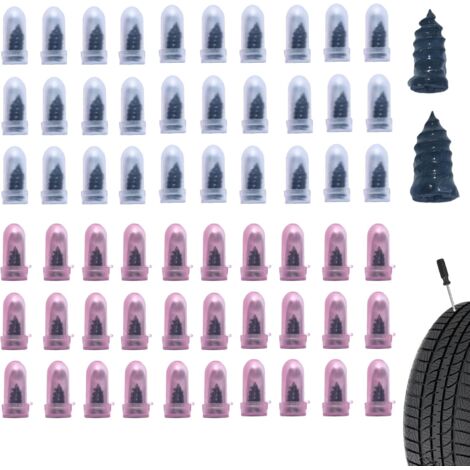 60 clavos de goma para reparación de neumáticos, kits de reparación de neumáticos al vacío, tornillos de goma en espiral, herramienta de autoservicio rápida para reparar pinchazos en neumáticos de coc