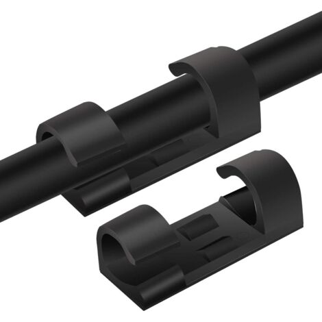 60 clips para cables, clips organizadores de cables con almohadillas adhesivas resistentes, organizador de cables para el hogar y la oficina - Negro