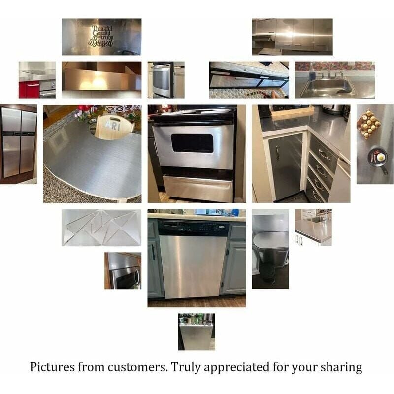 SNQ - 60 cm 2 m en acier inoxydable papier peint auto-adhésif effet nickel brossé film auto-adhésif meubles cuisine dosseret réfrigérateur lave-vaiss