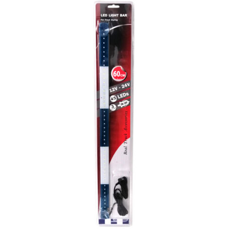Светещ лед бар 60 cm 45 LED 12V - 24V синьо-бяло GR Greece флаг знаме Гърция