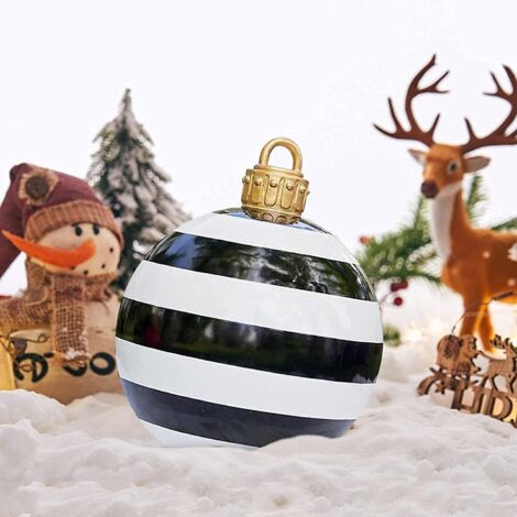 60 cm Boule de Noël gonflable géante - Décoration d’extérieur/intérieur pour mariage, festival, cour, jardin - Avec pompe