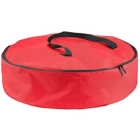 (60 cm de diamètre, rouge) 1 sac de rangement pour couronne et guirlande de Noël, boîte de rangement pour sapin de Noël en tissu Oxford imperméable