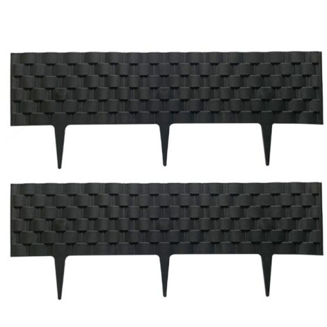 60 cm Garteneinfassung, Palisaden-Raseneinfassung, Parterre-Einfassung, Rattan-Optik