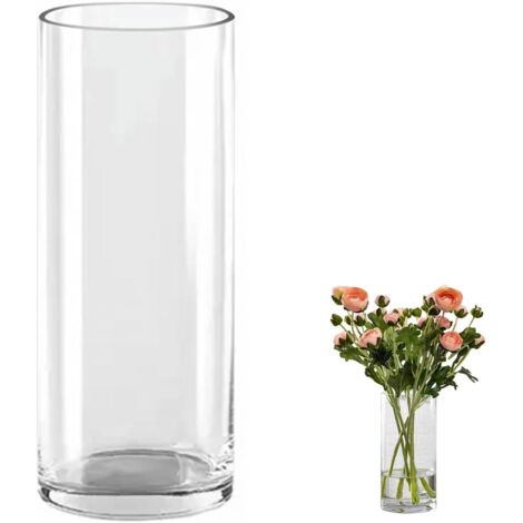 60 cm große, durchsichtige zylindrische Vase