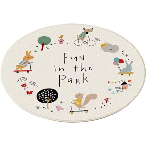 (60 cm) Waschbarer dekorativer Teppich, flauschiger runder Teppich, schützender Teppich, Kinderteppich, Wohnzimmer, Schlafzimmer, Kinderspielmatte, Teppich