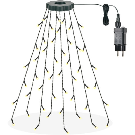 60 cm Weihnachtsbaum Baumlichter mit Ring, 48 LED-Weihnachtslichterkette mit warmem Licht und 8 Modi und Fernbedienung für Weihnachtsfeier-Dekorationen