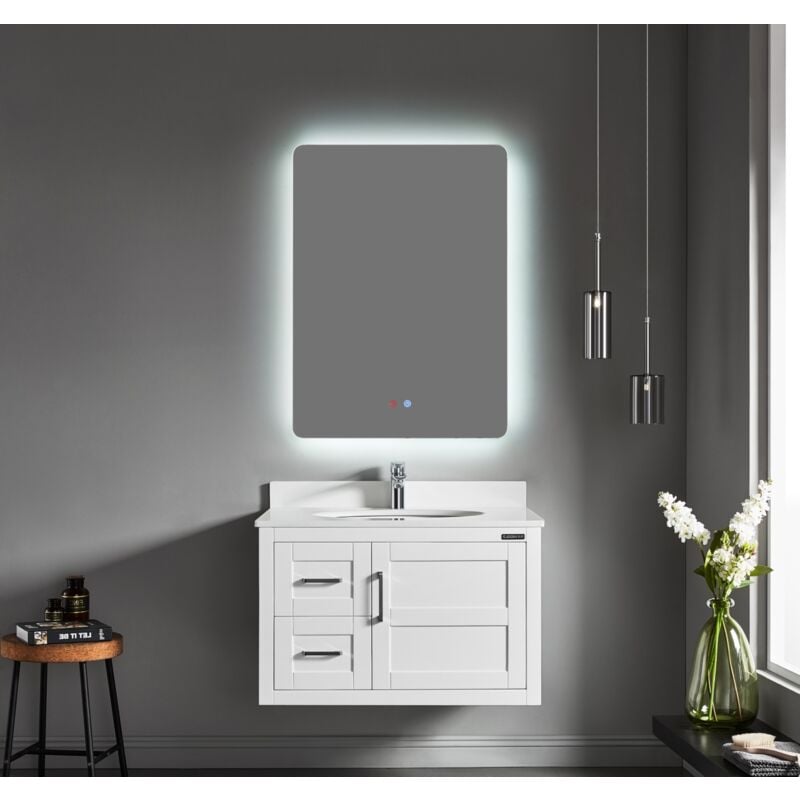 Sourcia - Miroir antibuée avec éclairage led 60 cm x 80 cm - Vertical SA20-005