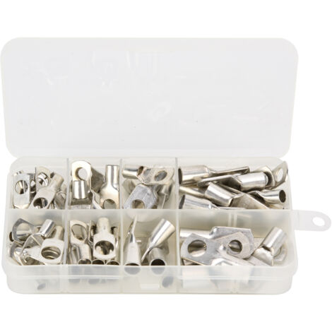 60 Connecteurs à Oeil en Cuivre Étain pour Câbles, Kit de Raccords Circulaires SC6 à SC25 pour Installation Électrique
