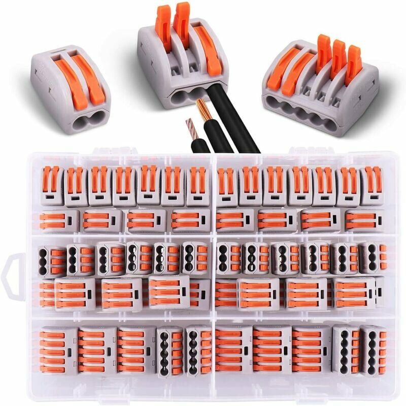 Vuszr - 60 connecteurs électriques avec levier de fonctionnement, 30 pinces 2 voies, 20 pinces 3 voies, 10 pinces 5 voie