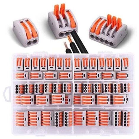 60 connettori elettrici con leva di controllo, 20 pezzi a 2 vie, 30 pezzi a 3 vie, 10 pezzi a 5 vie bianchi (2/3/5)