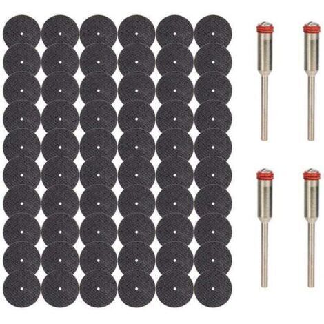 60 disques de découpe Dremel, mini disques de découpe pour métaux, lames de coupe pour outils rotatifs, avec 4 mandrins de 3 mm