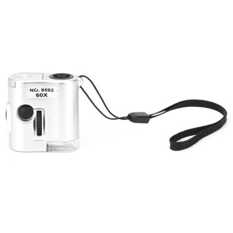 60-fache Taschenlupe mit LED-Beleuchtung zum Prüfen von Geldscheinen und Schmuck