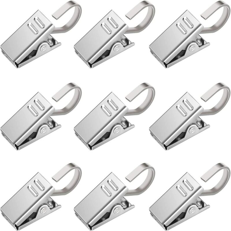 

60 ganchos de clip de acero inoxidable, anillo de clip de barra de cortina, clip de cortina, gancho de anillo de cortina, 0,4 mm