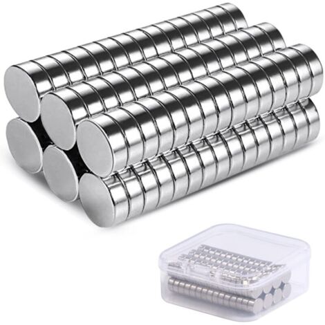 60 imanes pequeños para nevera, 6 mm x 3 mm, de neodimio, mini, potentes chinchetas metálicas para nevera, fotos, manualidades y mapas.