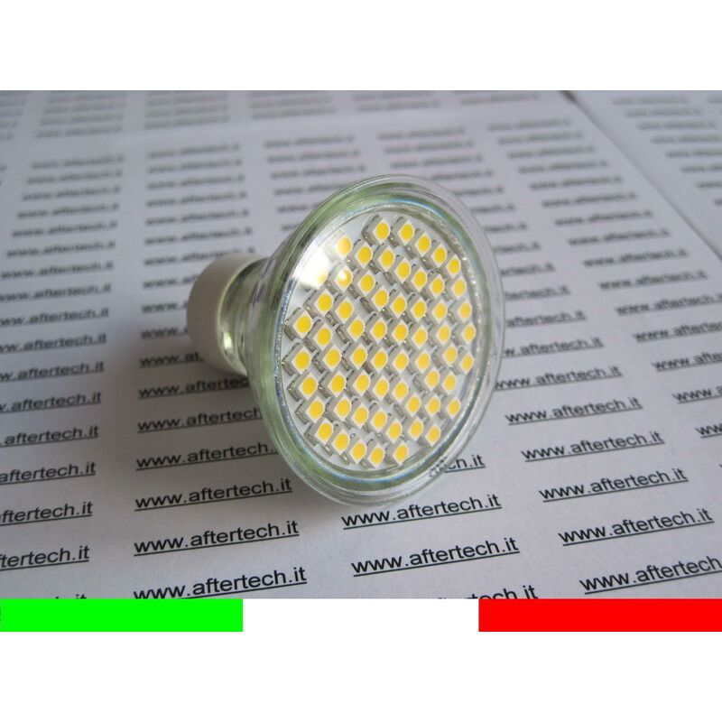 Image of Aftertech - 60 led faretto dicroica 120° GU10 bianco caldo 3,5w 220v lampadine luci