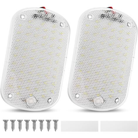 60 LED Interior Light 12V - 85V 8W Interior Lighting with Switch for Car Truck Motorhome Van Caravan Pack of 2