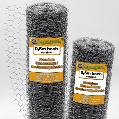 60 m grillage à maille hexagonale, grillage de poulailler, grillage pour enclos à lapins 50 cm