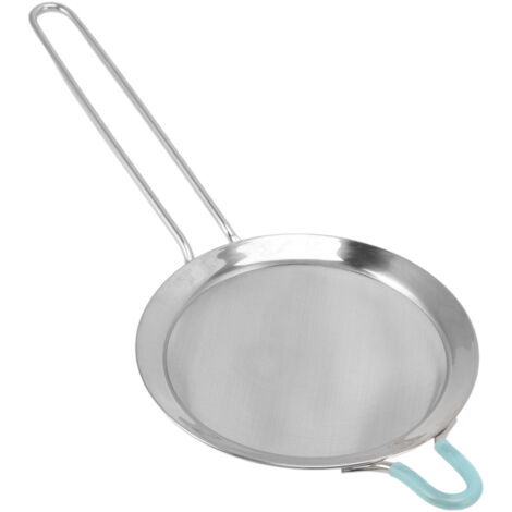 60 Mesh Fine Strainer Stainless Steel Handheld Flour Colander with Long Handle for Kitchen 14cm/5.5in