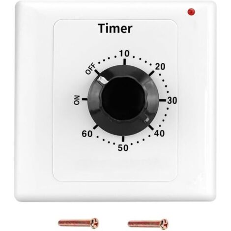 60 Min Interrupteur de Minuterie, AC 220V 15A Compte à Rebours Mécanique Intelligent à Minuterie Socket Time Switch 86 Panneau Timer Bouton de Commande