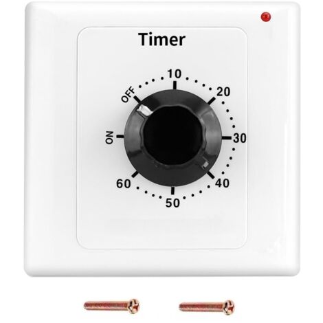 60 Min Interrupteur de Minuterie, AC 220V 15A Compte à Rebours Mécanique Intelligent à Minuterie Socket Time Switch 86 Panneau Timer Bouton de Commande