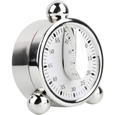 60 Minute Wind-up Timer, Chef Kitchen Timer Clock with Loud Alarm, No Battery Required, 100% Mechanical Sets from 1 to 60 Minutes, for Home, School