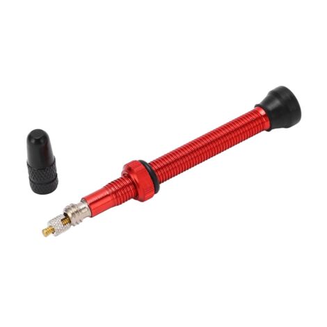 60-mm-Presta-Ventilschaft aus Aluminiumlegierung für Tubeless-Mountainbikes – Rotes Fahrradzubehör